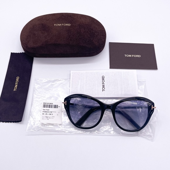 NEW TOM FORD LEIGH TF850 01B SUNGLASSES TOM FORD FT0850 BLACK WOMEN’S EYEWEAR - Picture 10 of 10